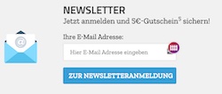 zum Newsletter anmelden und 5 Euro Gutscheincode erhalten