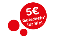 5 Euro Gutschein bei Newsletter Anmeldung